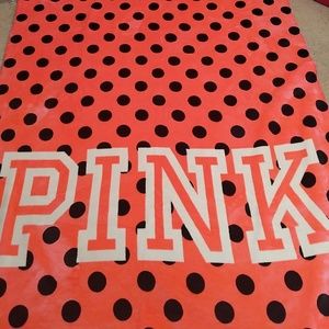 Pink Polka Dot Sherpa Blanket